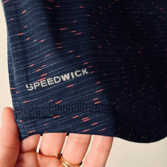 Reebok Women's Performance Quarter Zip Shirt XS Navy Blue Long Sleeve Space Dye - Picture 8 of 11